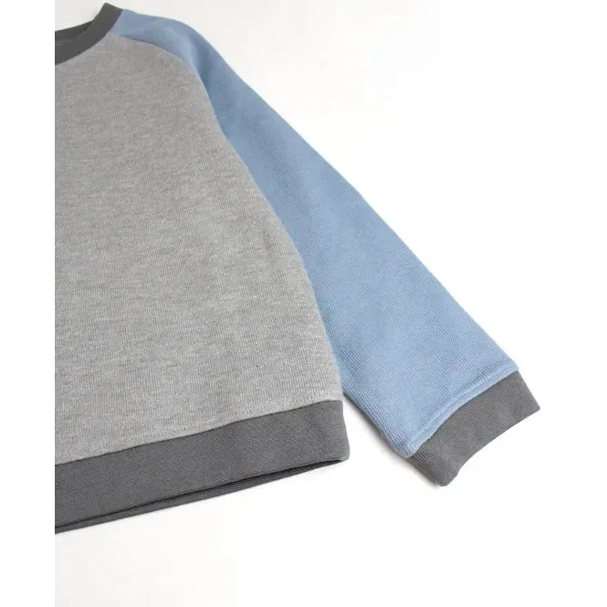 RuggedButts Slate Color Block Knit Raglan Sweatshirt