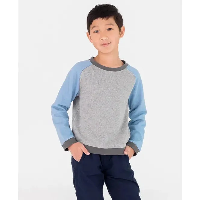 RuggedButts Slate Color Block Knit Raglan Sweatshirt