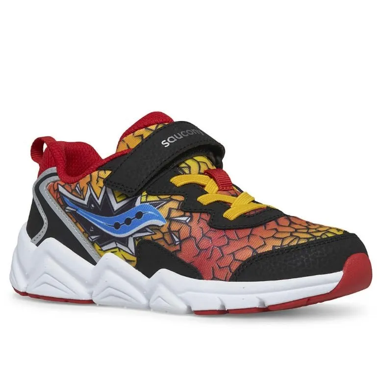 Saucony - Big Kid's Flash A/C 3.0 Sneaker - Black/Red/Yellow