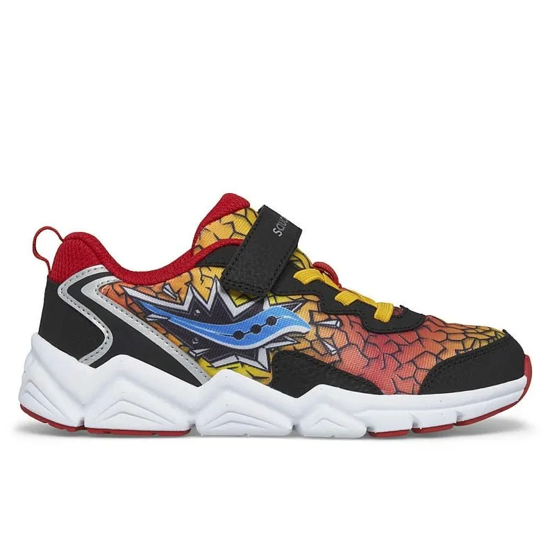 Saucony - Big Kid's Flash A/C 3.0 Sneaker - Black/Red/Yellow