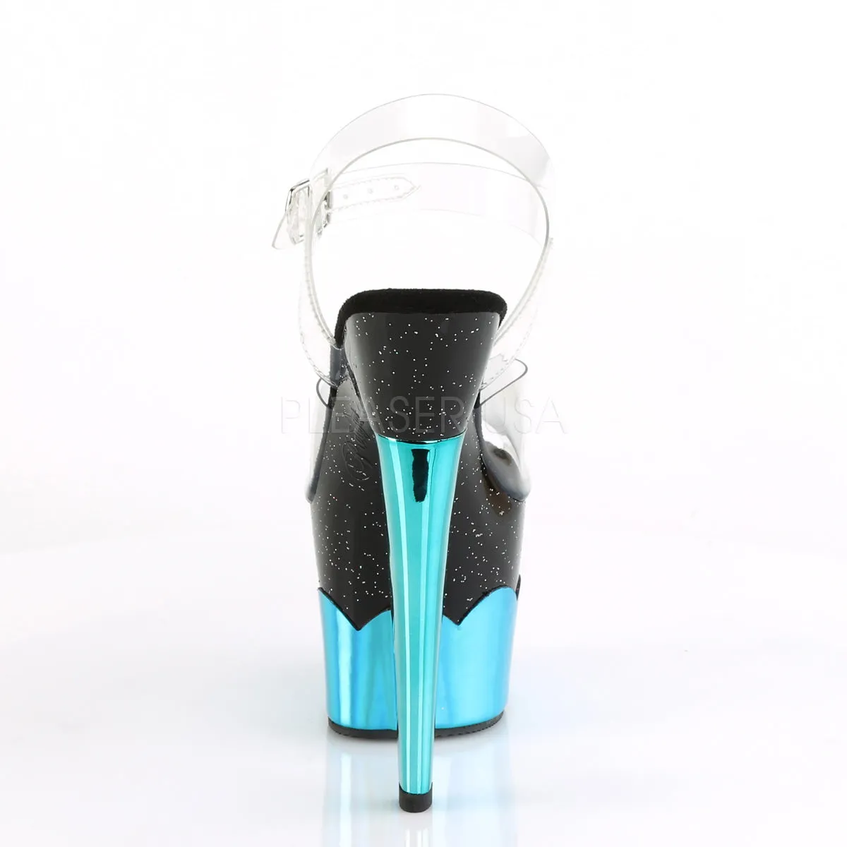 SCALLOP-708-2HGM  Clear/Black-Aqua Hologram