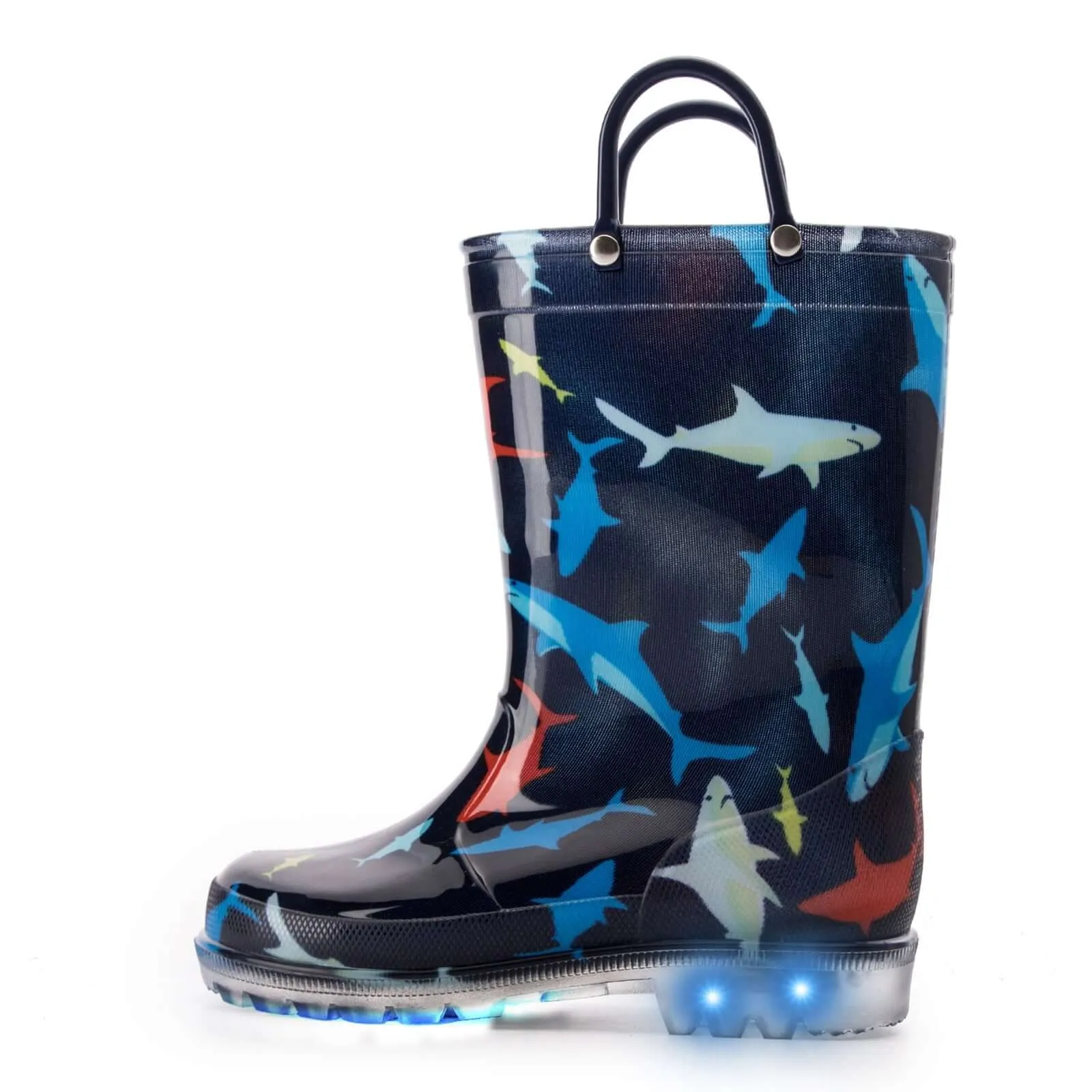 Shark Print Kids Rain Boots