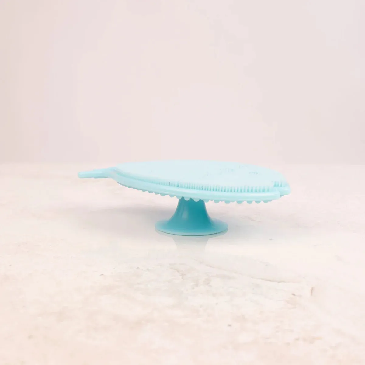Silicone Mini Fish Scrub / Cradle Cap Brush, Aqua