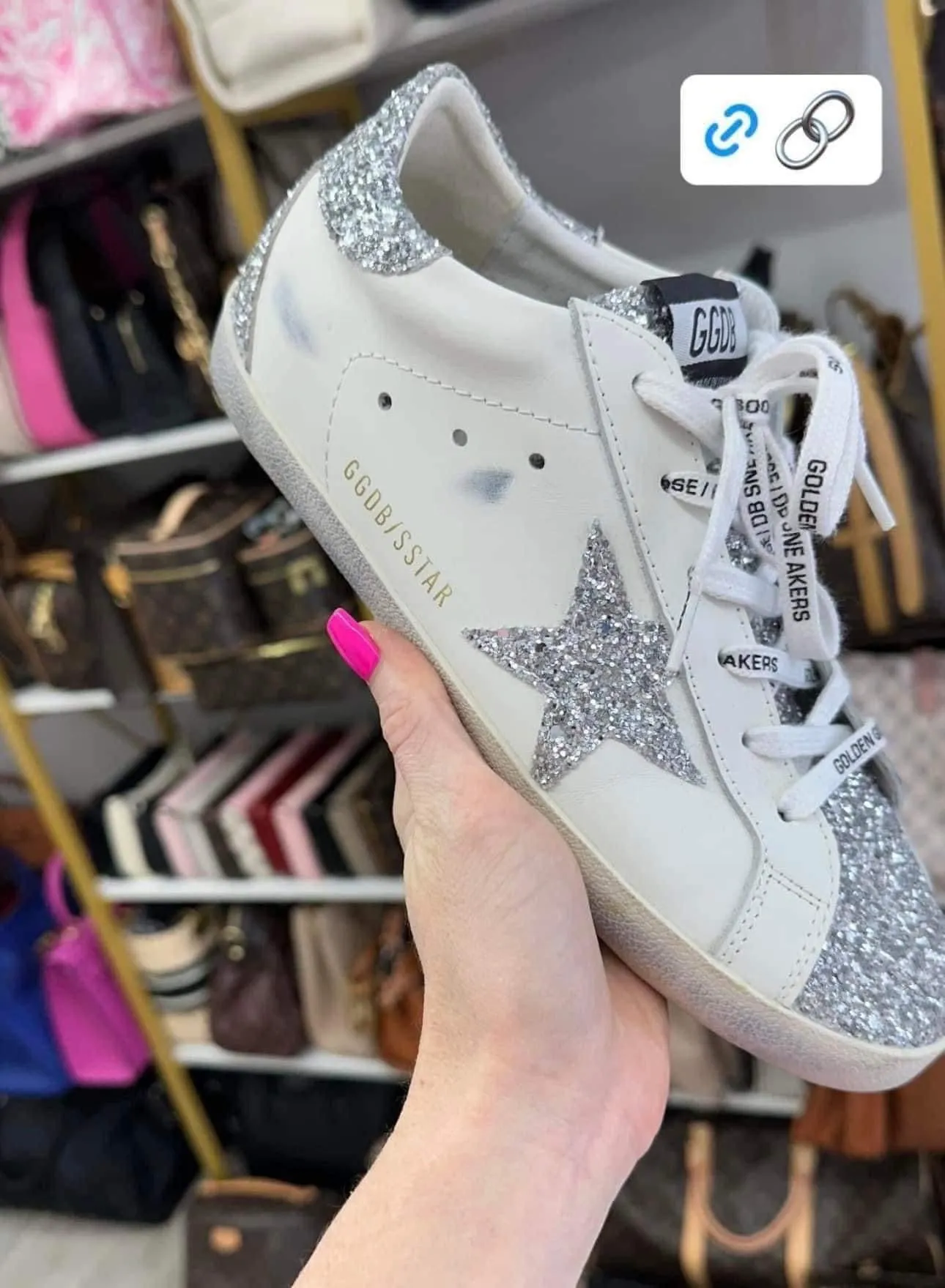 Silver Glitter Star Sneakers