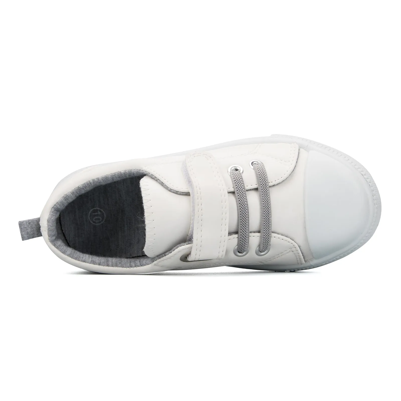 Single Hook and Loop Sneakers White/Black/Grey