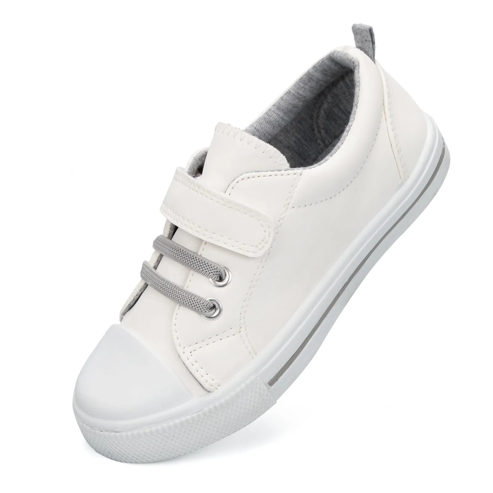 Single Hook and Loop Sneakers White/Black/Grey