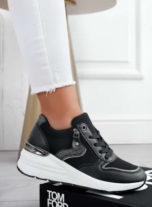 Sneakers neri con inserti glitter