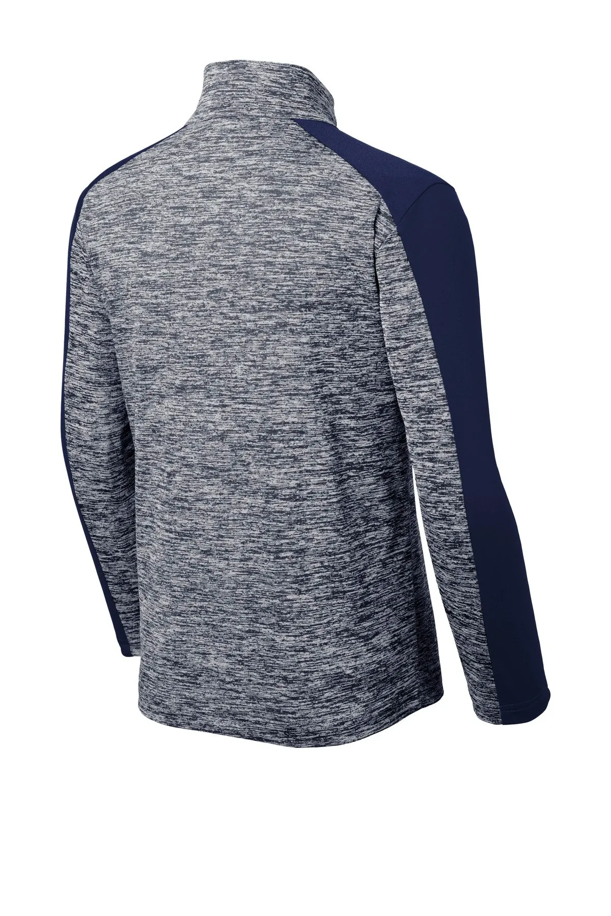 Sport-Tek  Youth PosiCharge  Electric Heather Colorblock 1/4-Zip Pullover. YST397 True Navy Electric/ True Navy