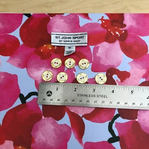 St John Enameled Buttons - Set of 7 for a Jacket or Sweater