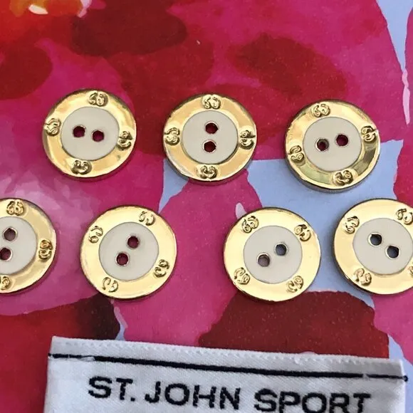 St John Enameled Buttons - Set of 7 for a Jacket or Sweater