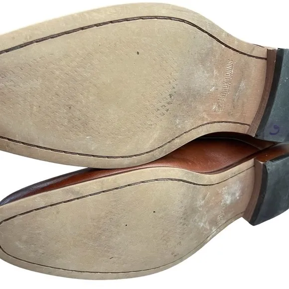 STACY ADAMS SAXTON WINGTIP MONK STRAP 25178 COGNAC/TAN SMOOTH LEATHER