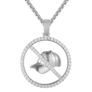 Sterling Silver No Cap Iced Mens Hip Hop Pendant Chain