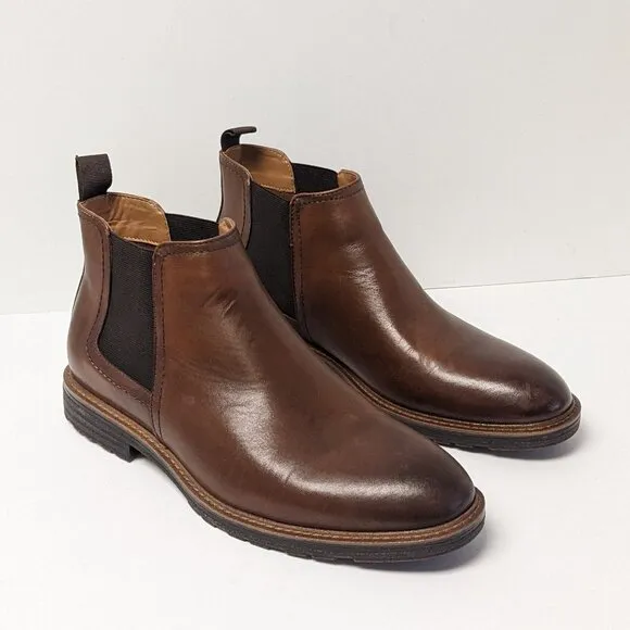 Steve Madden Aben Chelsea Boots, Tan Leather, Men's 9.5 M