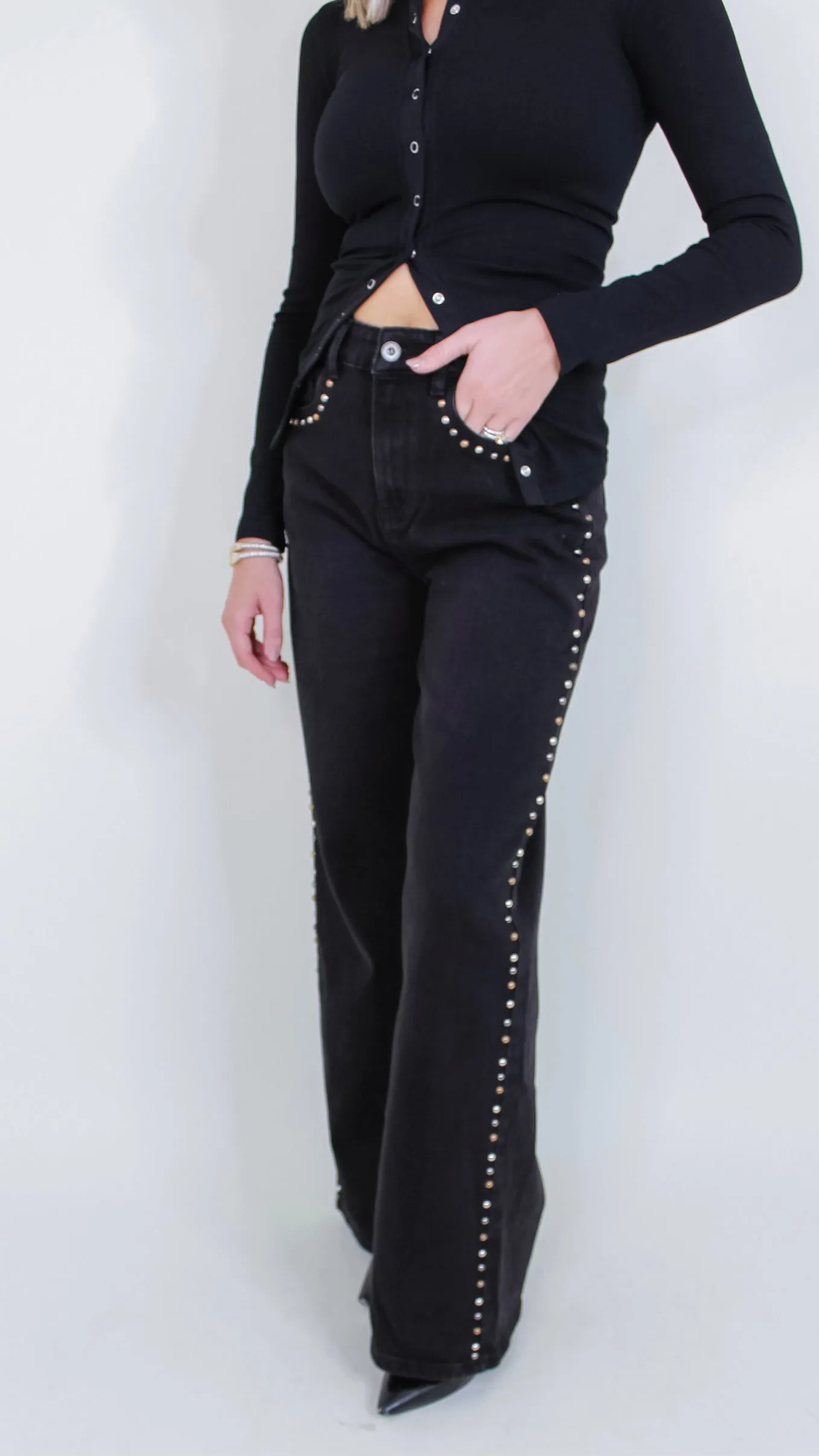 Studded Black Jeans