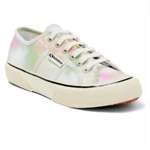 Superga Women’s  Canvas White Pink &amp; Green Tie-Dye Lace-Up Sneaker size 8.5 New