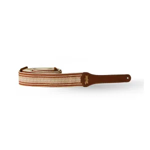 Taylor Jacquard Cotton 2Inch Guitar Strap, White/Brown