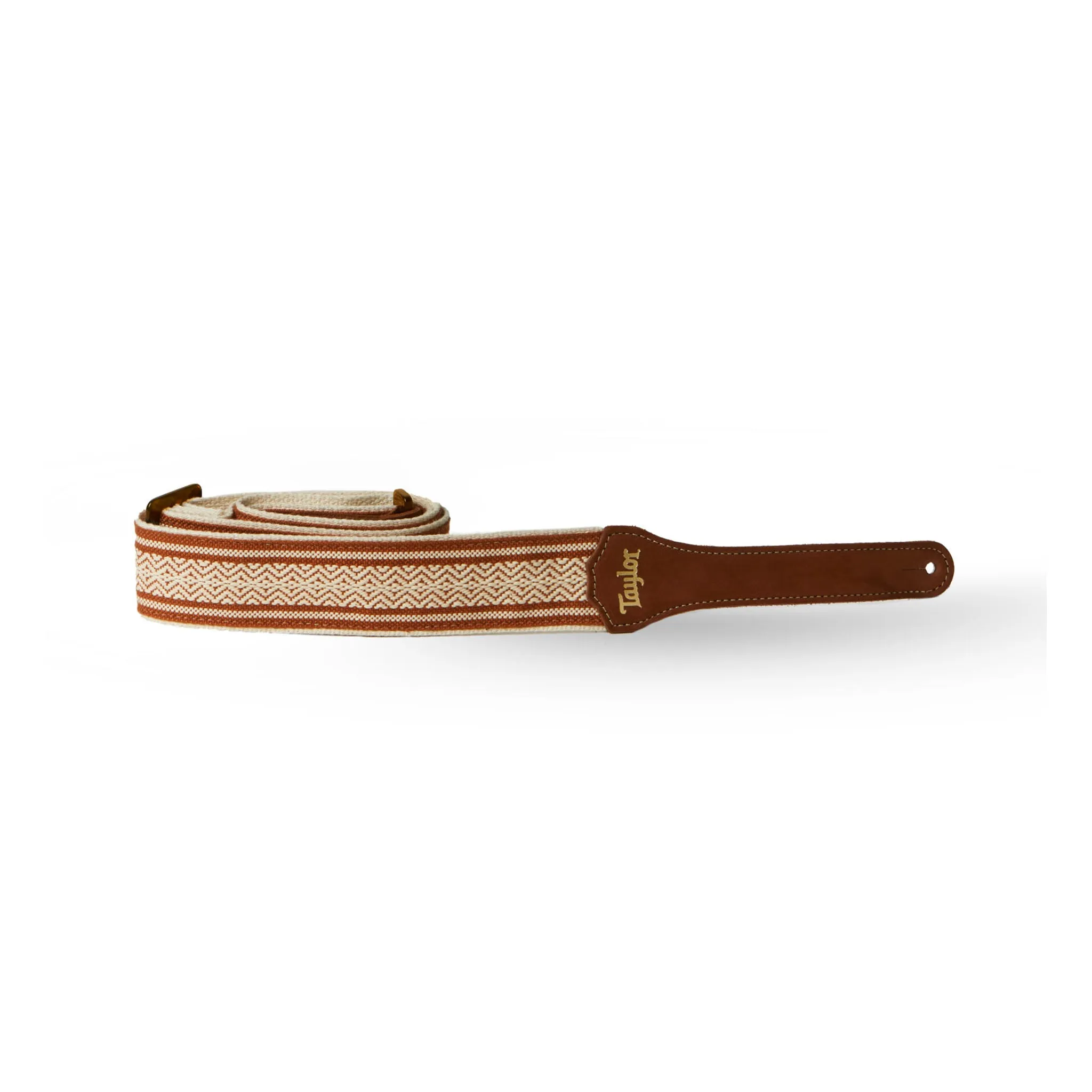 Taylor Jacquard Cotton 2Inch Guitar Strap, White/Brown