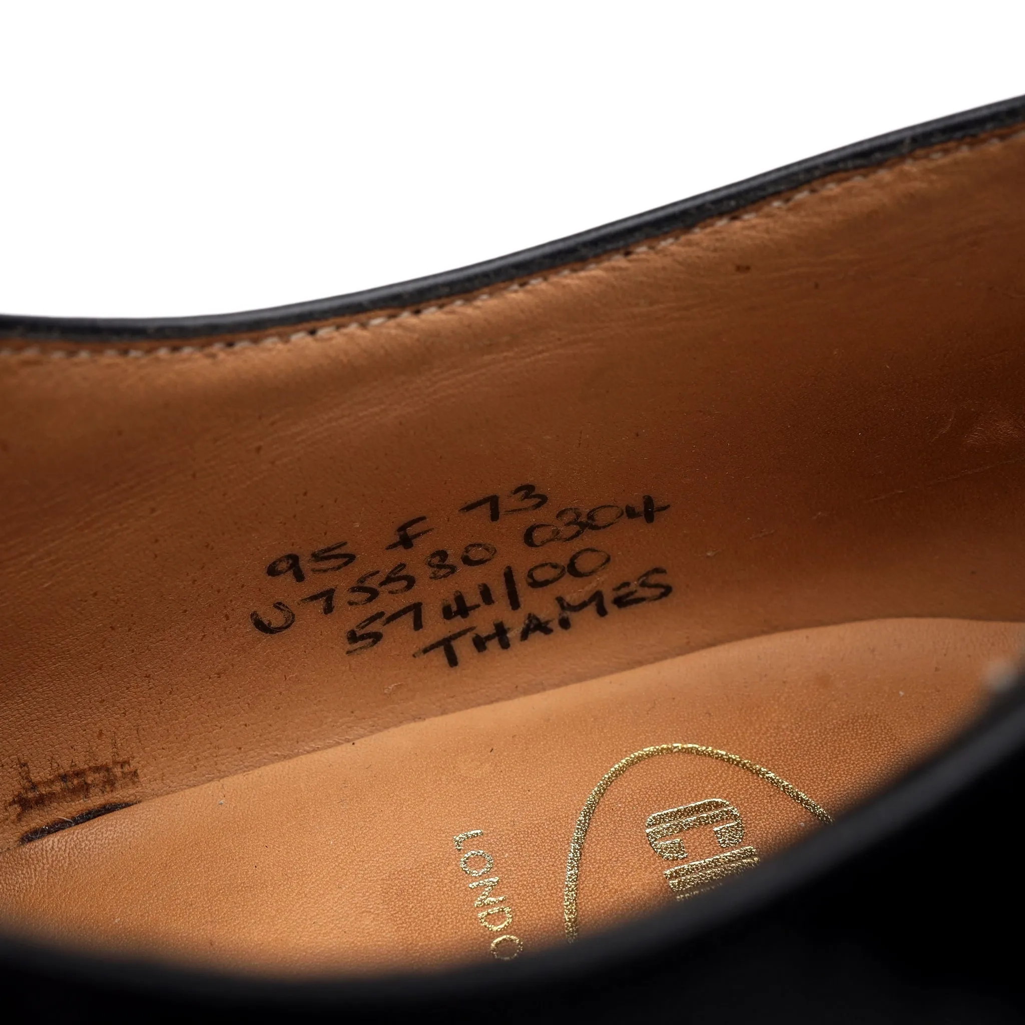 'Thames' Black Leather Oxford UK 9.5 F