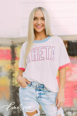 Theta Colorblock Ringer Tee