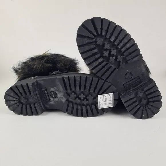 Timberland Roll Top Snorkel Boots Little Kids Black Leather