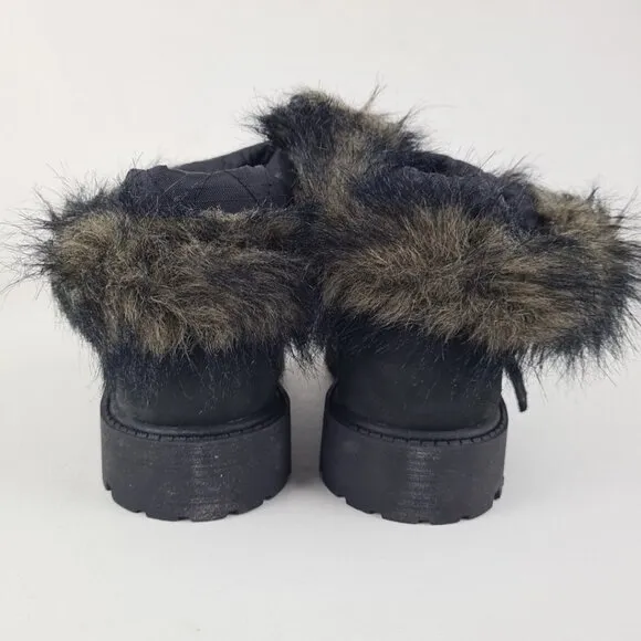 Timberland Roll Top Snorkel Boots Little Kids Black Leather