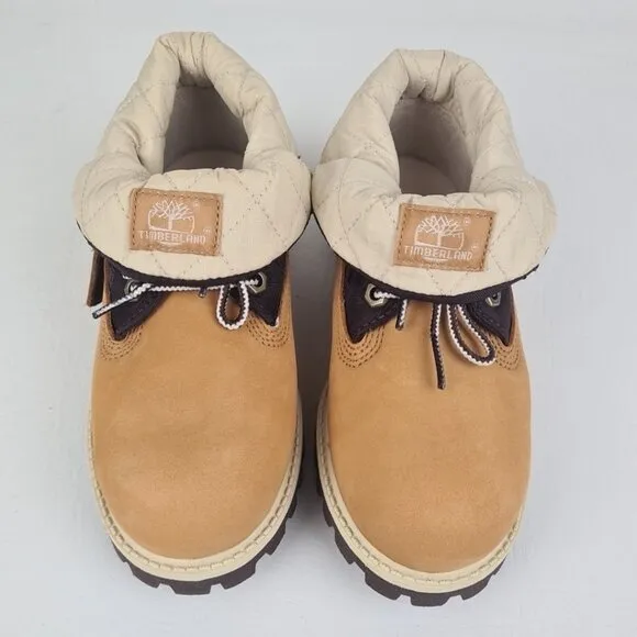 Timberland Roll Top Workshirt Little Kids Boots Wheat Leather Size 12