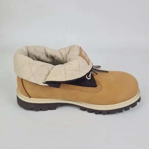Timberland Roll Top Workshirt Little Kids Boots Wheat Leather Size 12