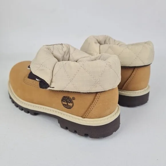 Timberland Roll Top Workshirt Little Kids Boots Wheat Leather Size 12