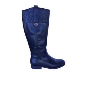 Tommy Hilfiger Womens Black Leather Knee-High Riding Boots Size 8.5‎
