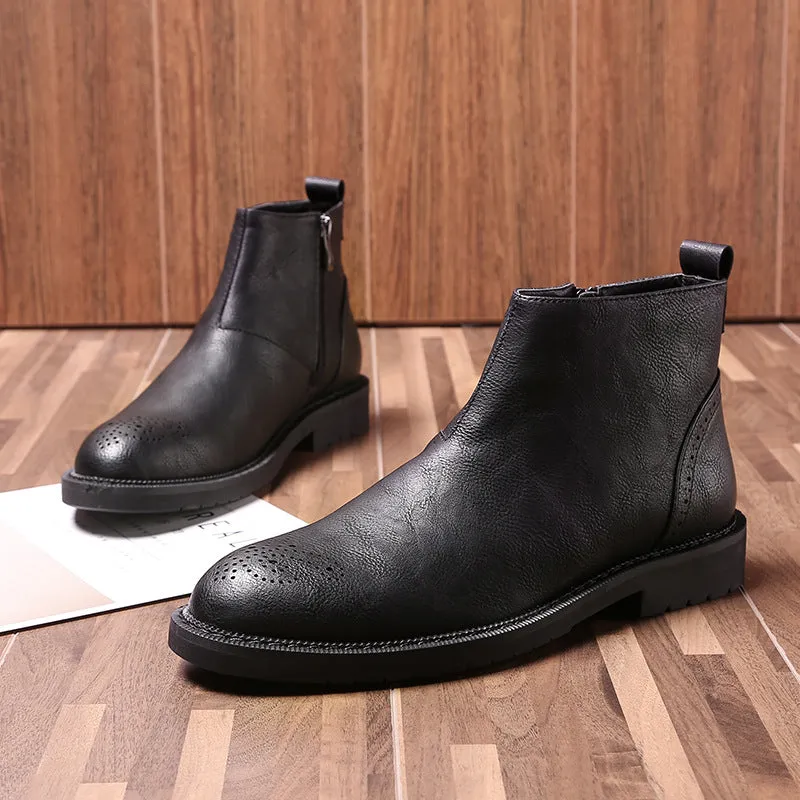 Trend Martin Boots Men's Fashion Tooling Boots Mid-Cut Shoes