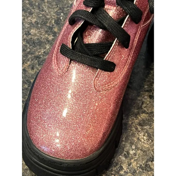 UGG - KIDS ASHTON LACE UP GLITTER ANKLE BOOTS