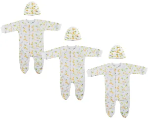 Unisex Closed-toe Sleep & Play with Caps (Pack of 6 ) NC_0707