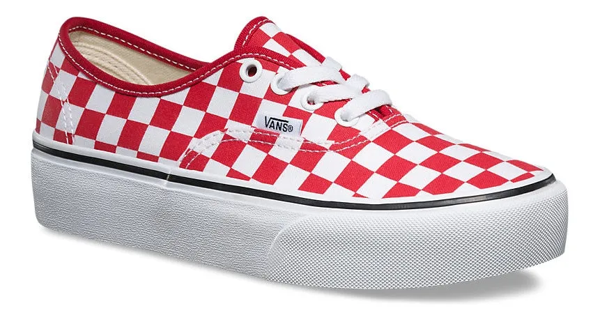 Vans Authentic Platform 2.0 (Checker) Racing Red/True White