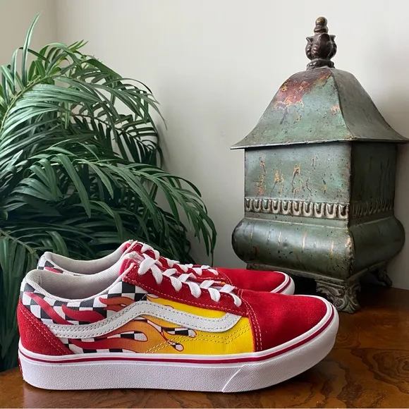 Vans Comfycush Old Skool Flame Checkerboard Red