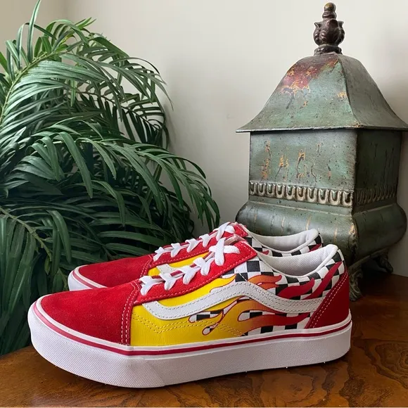 Vans Comfycush Old Skool Flame Checkerboard Red