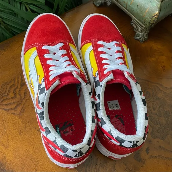 Vans Comfycush Old Skool Flame Checkerboard Red