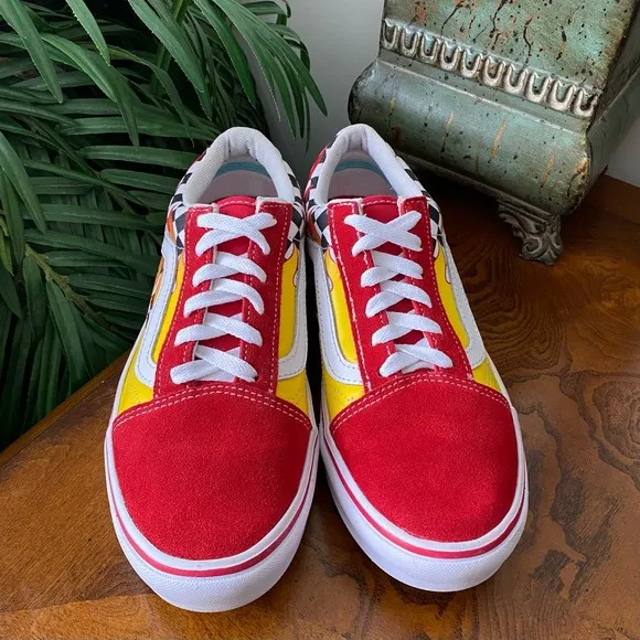 Vans Comfycush Old Skool Flame Checkerboard Red