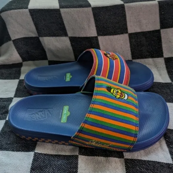 Vans La Costa Slide On Kids Bert And Ernie Sesame Street New Blue Red 022025