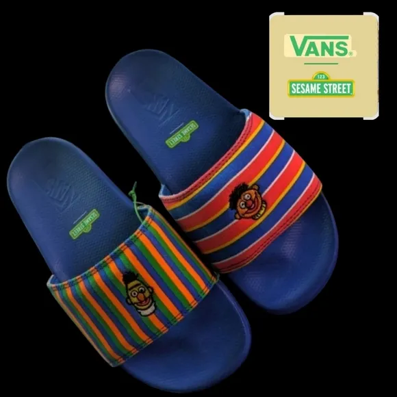 Vans La Costa Slide On Kids Bert And Ernie Sesame Street New Blue Red 022025
