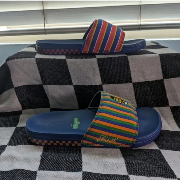 Vans La Costa Slide On Kids Bert And Ernie Sesame Street New Blue Red 022025