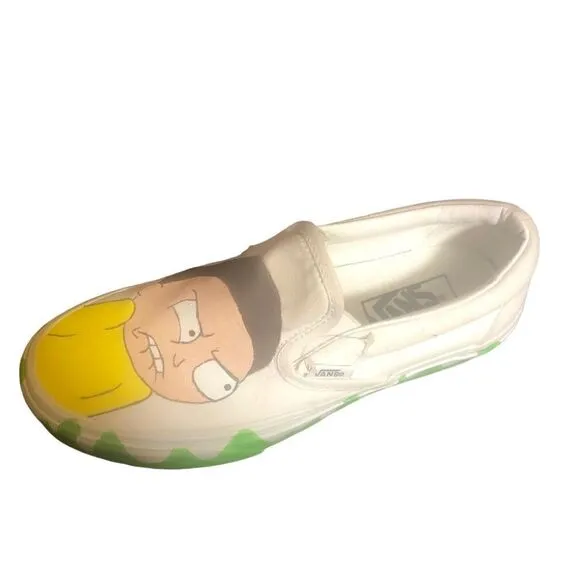 Vans Off The Wall Custom Rick And Morty Sneakers. White. Men’s 5 Women’s 6.5