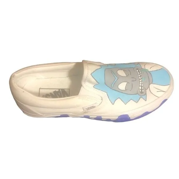 Vans Off The Wall Custom Rick And Morty Sneakers. White. Men’s 5 Women’s 6.5