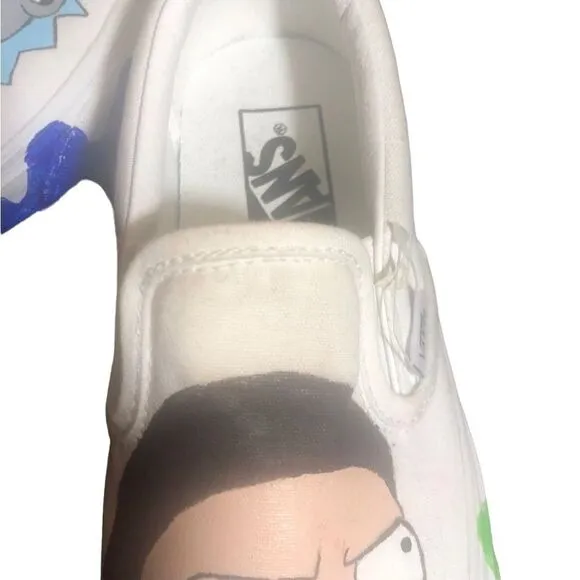 Vans Off The Wall Custom Rick And Morty Sneakers. White. Men’s 5 Women’s 6.5