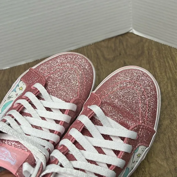 Vans Sk8-Hi Narwhal Shark Party Hi Tops Pink Glitter Sneakers Size 5.5