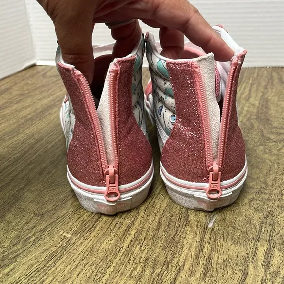 Vans Sk8-Hi Narwhal Shark Party Hi Tops Pink Glitter Sneakers Size 5.5