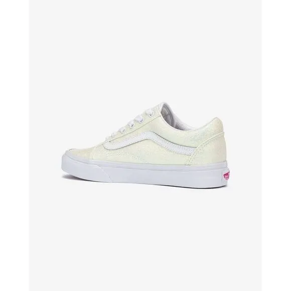 Vans Wall Old Skool White Pink UV Glitter Sneakers Shoes Girls Big Kid 6