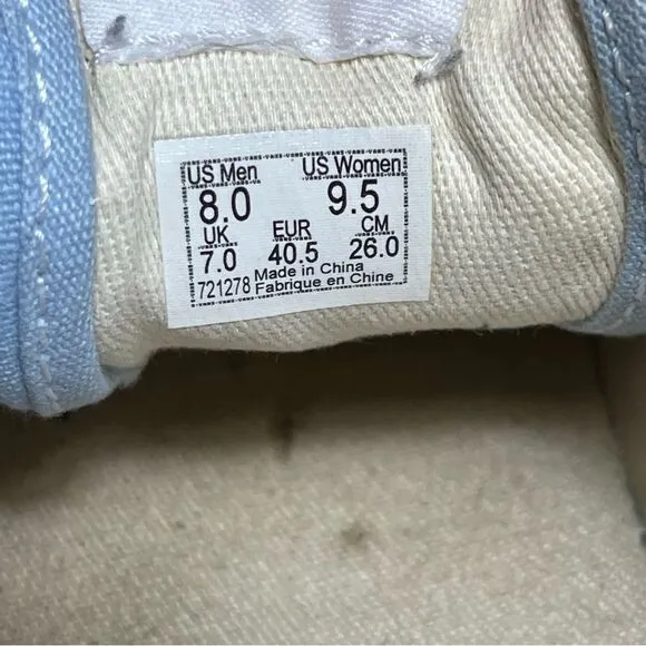 Vans Ultracush Light Blue Unicorn rainbow Shoes Style 95 Model 721278 M8 W9.5