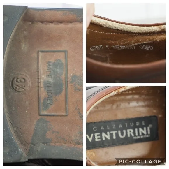 Venturini sz 9.5 brown leather lace up derby