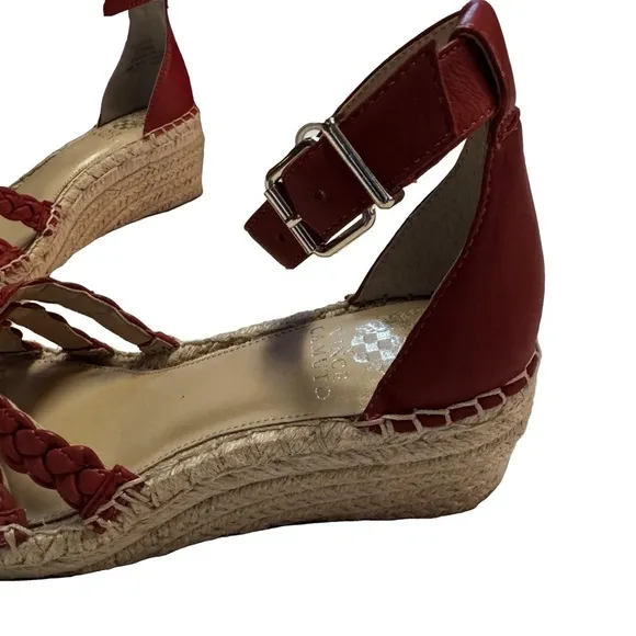 Vince Camuto Braided EspadrilleWedges Jadeya Moroccan Clay Size 7.5 Ankle Strap