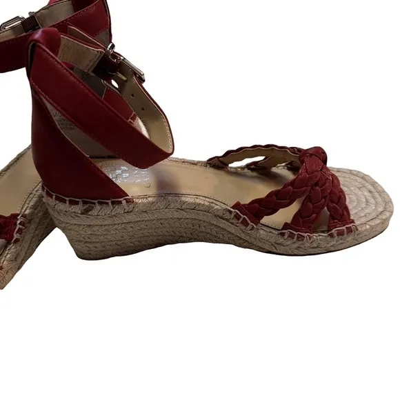 Vince Camuto Braided EspadrilleWedges Jadeya Moroccan Clay Size 7.5 Ankle Strap